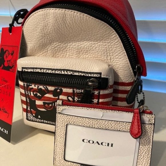 Coach Disney Mickey Mouse Keith Haring Backpack AND Wallet - NWT - Picture 3 of 11